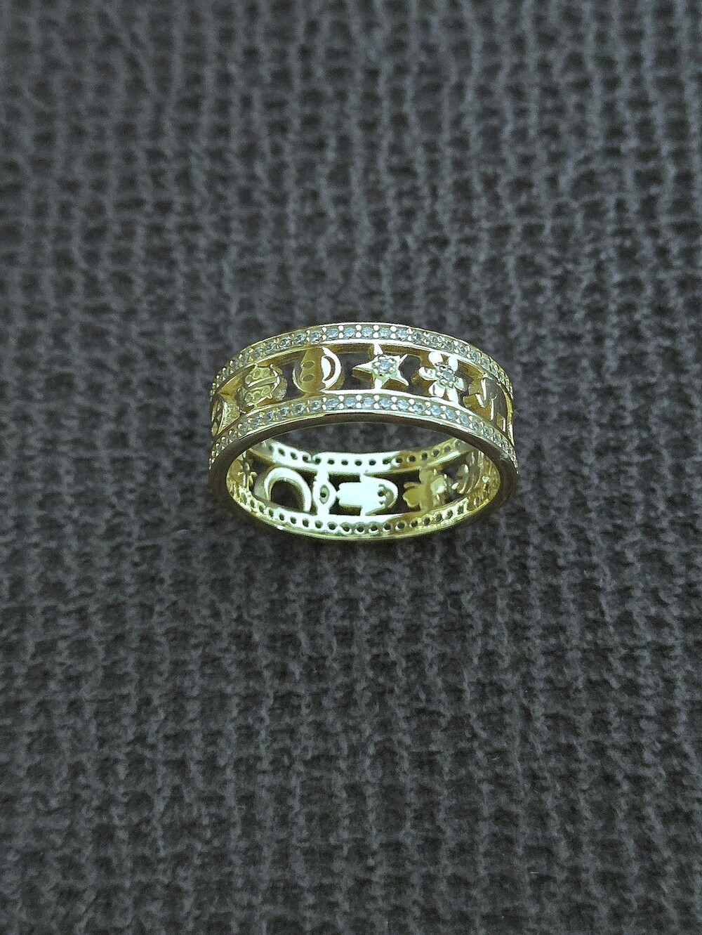 Neo Relique Gold💛 Double✌️ Band Ring💍 with Symbols - NIB - Picture 8 of 16